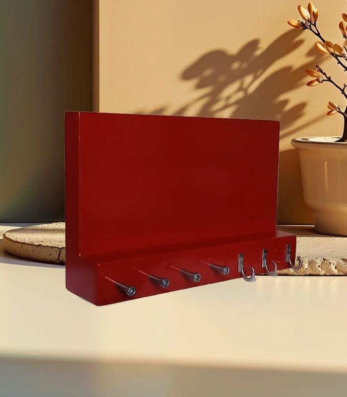 Porta llaves horizontal rojo
