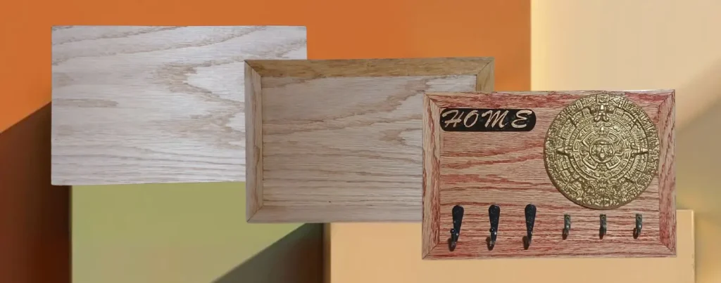Porta llaves horizontal Calendario Azteca de madera.