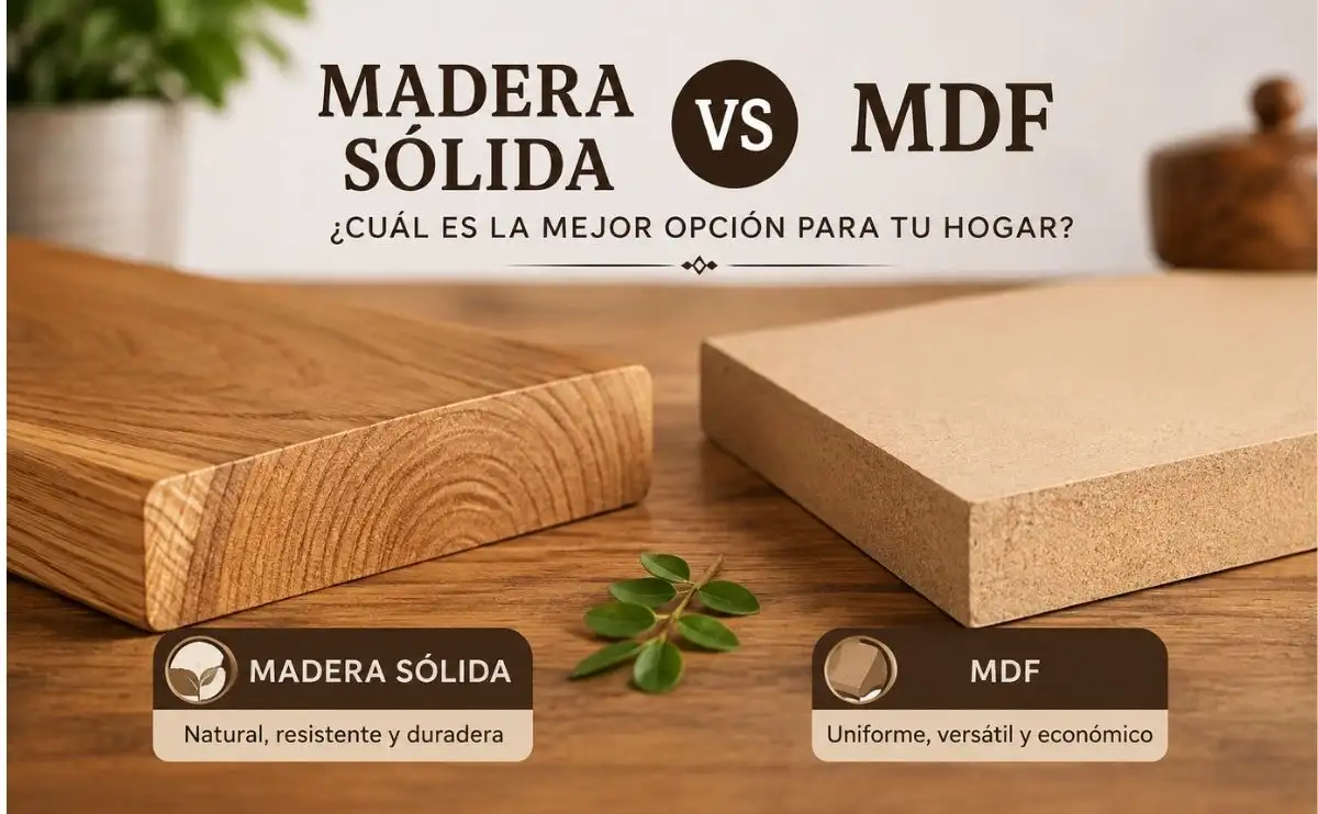 Madera sólida vs MDF: conoce sus diferencias, ventajas, resistencia, apariencia y descubre cuál es mejor para tus muebles y accesorios del hogar.